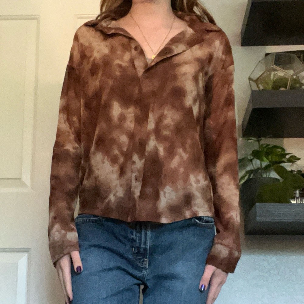 Forever 21 mesh button up shirt